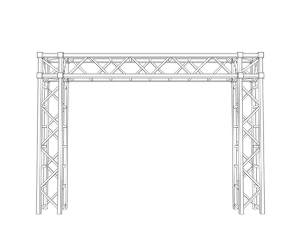 Truss inşaat. Beyaz arka plan üzerinde izole. Vektör anahat