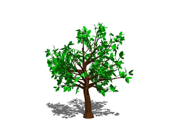 Albero astratto. Isolato su sfondo bianco. Rendering 3D illust — Foto Stock