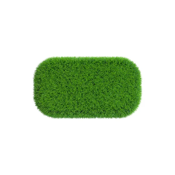 Abzeichen aus Gras.3d Darstellung. — Stockfoto