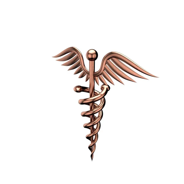 Simbolo medico metallico. Isolato su sfondo bianco. Rendering 3D — Foto Stock