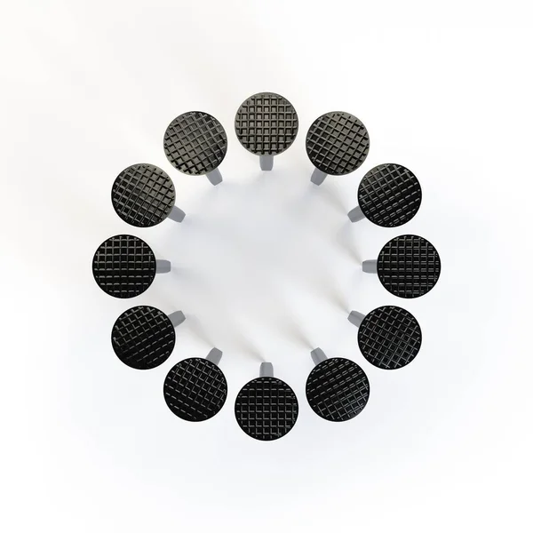 Nagelkreis. isoliert auf weißem Hintergrund. 3D-Darstellung illu — Stockfoto