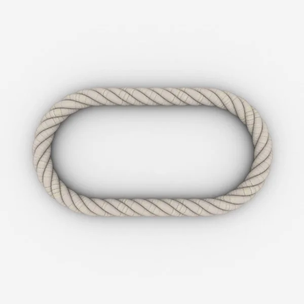 Cadre de corde en forme d'ovale.Illustration de rendu 3D . — Photo