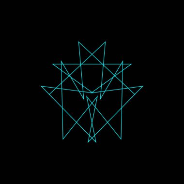 Satırları soyut geometrik şekli. Vektör anahat çizim.