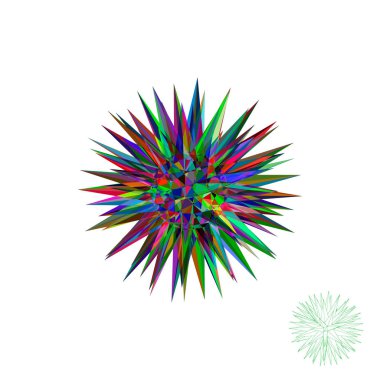 Soyut 3d crystal. Beyaz arka plan üzerinde izole. Renkli vektör