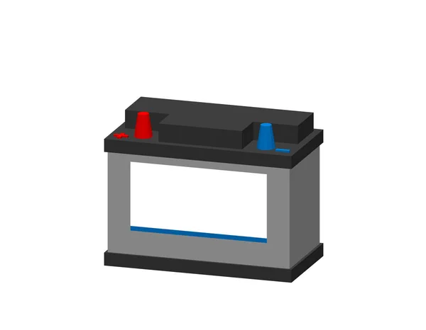 Autobatterie. isoliert auf weißem Hintergrund. 3D-Vektor — Stockvektor