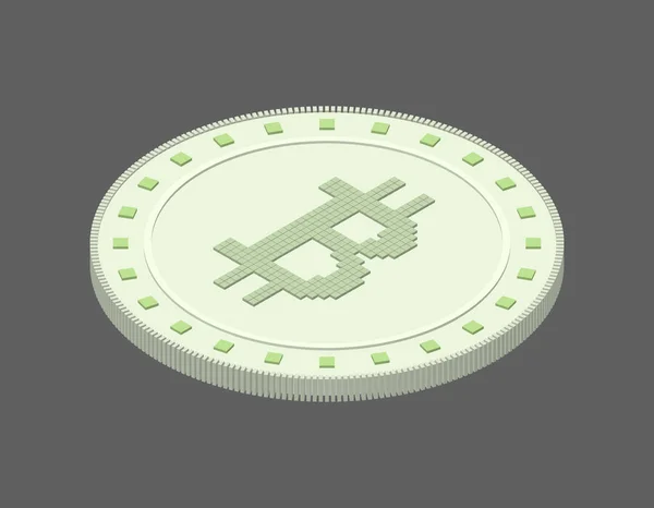 Kryptovaluta bitcoin. Isolerad på grå bakgrund. 3D vektor jag — Stock vektor