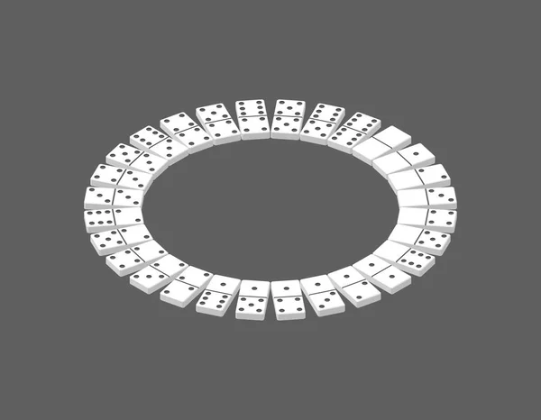 Círculo de dominó. Aislado sobre fondo gris. 3d Vector illus — Vector de stock