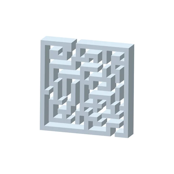 Labirinto. Isolado em fundo branco. 3d ilustração vetorial . —  Vetores de Stock