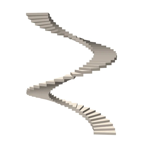 Escalier en colimaçon. Isolé sur fond blanc.3d Vector illustr — Image vectorielle