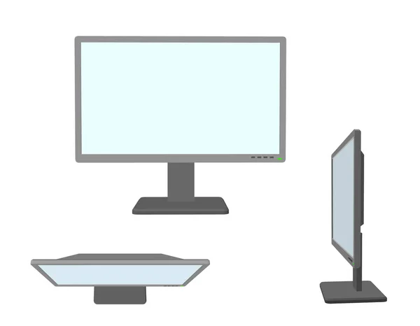 Moniteur d'ordinateur. Isolé sur fond blanc. 3d Anguille vectorielle — Image vectorielle