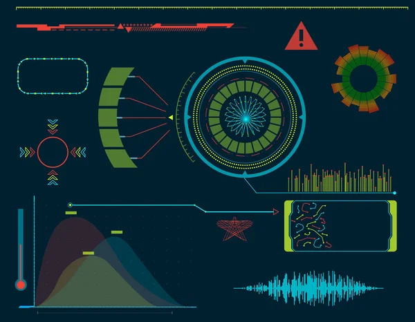 Elementos de interface HUD futuristas. Ilustração vetorial . — Vetor de Stock