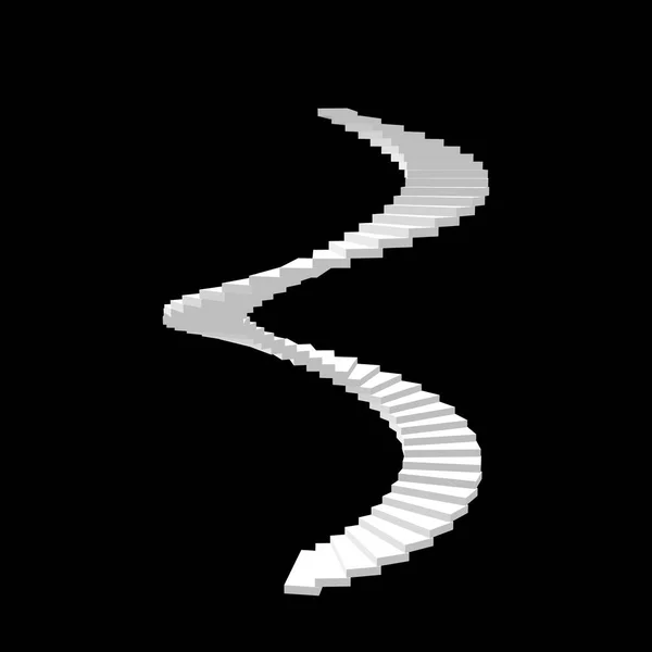 Döner merdiven. Siyah background.3d vektör illustr üzerinde izole — Stok Vektör