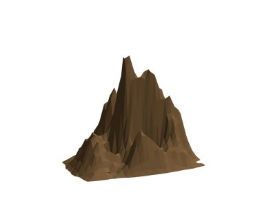 Dağ taş. Beyaz arka plan üzerinde izole. 3D vektör illustrat