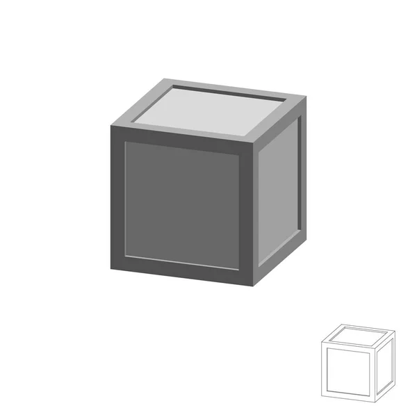 Ξύλινο κουτί. Απομονωμένα σε λευκό φόντο. 3D απεικόνιση του διανύσματος — Διανυσματικό Αρχείο