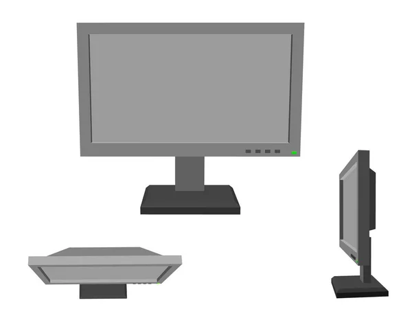 Computerbildschirm-Symbol. isoliert auf weißem Hintergrund. 3D-Vektor i — Stockvektor