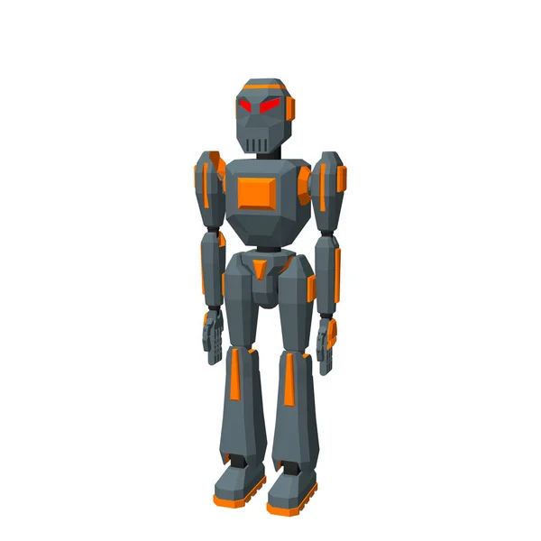 ロボットのキャラクター。白い背景上に分離。3 d ベクトル在住 — ストックベクタ
