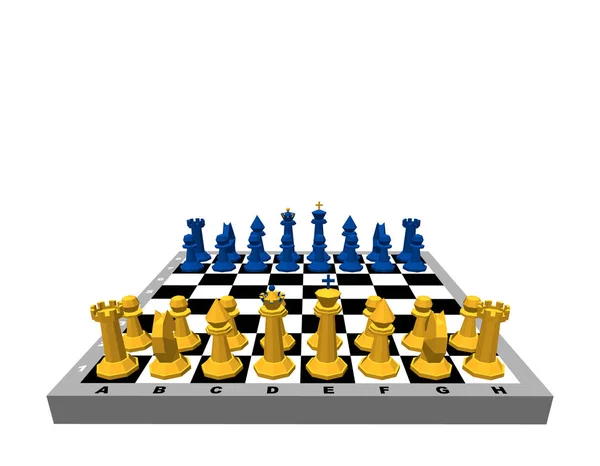 Chess board with figures. Isolated on white background. — Stock Vector