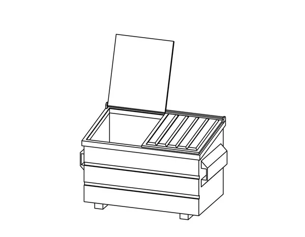 Recycling dumpster. Geïsoleerd op een witte achtergrond. Vector-overzicht — Stockvector