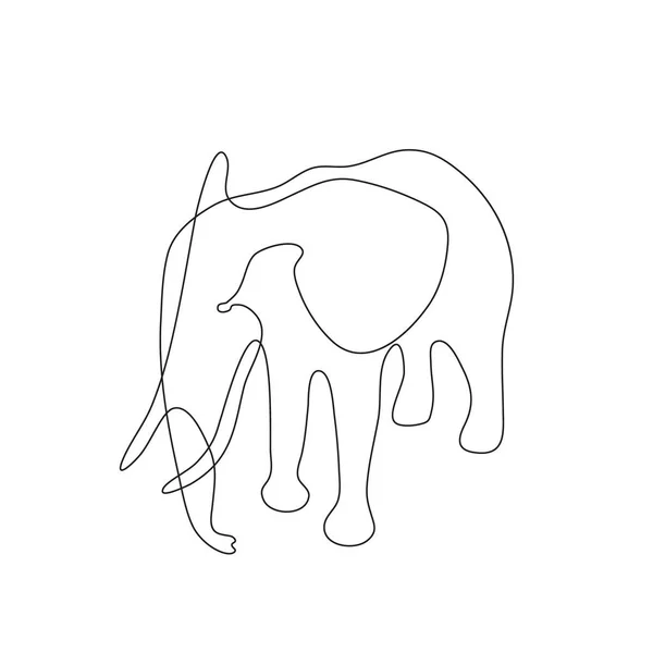 Abstract elephant. Isolated on white background. Vector outline — Stock Vector
