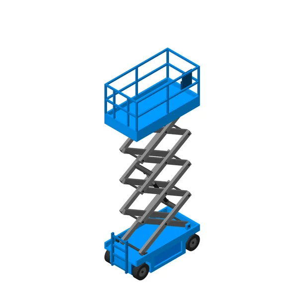 Scissors lift platform. Isolated on white background. 3d Vector — Stock Vector