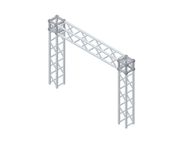 Truss construction. Isolated on white background. 3D Vector illu — Stock Vector