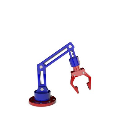 Robot kol. Beyaz arka plan üzerinde izole. 3D işleme illustra