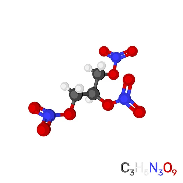 Trinitroglycerin (nitroglycerin) modell molekyl. Isolerad på whi — Stockfoto