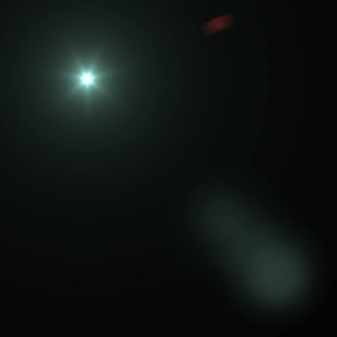 Koyu arka plan üzerinde lens flare etkisi. Dijital illüstrasyon.