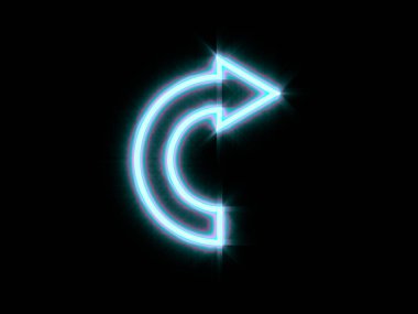 Siyah arka plan üzerinde parlayan ok. Dijital illüstrasyon.