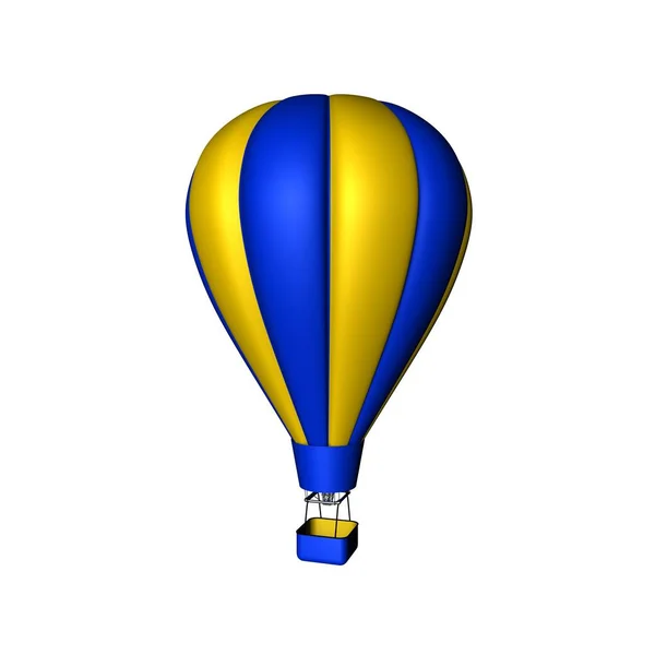 Heißluftballon. isoliert auf weißem Hintergrund. 3D-Darstellung illu — Stockfoto