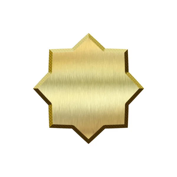 Octagram 形式的金属徽章. — 图库照片