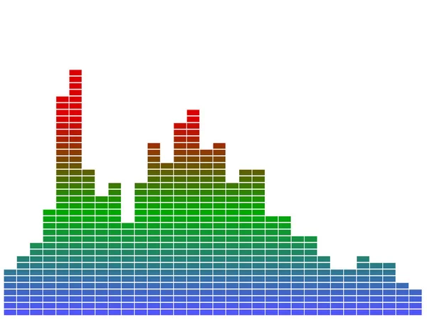 Bunte Musik equalizer.isolated auf weißem Hintergrund. digitales i — Stockfoto