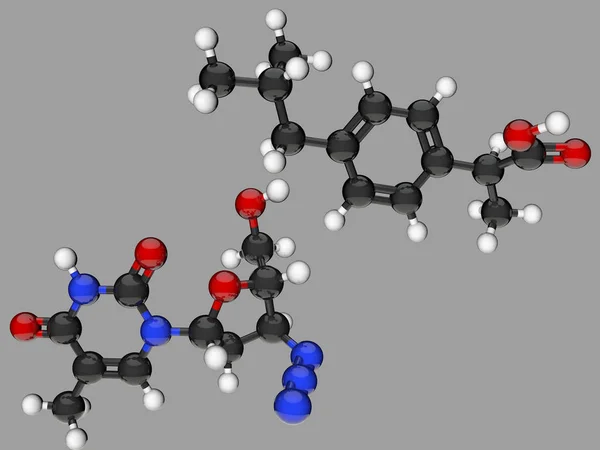 Abstrakt modell molekyl bakgrund. 3D rendering illustration. — Stockfoto