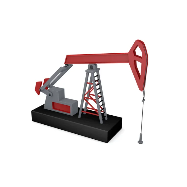 Oil pump jack.Isolated on white background.3D rendering illustra — Stock Photo, Image