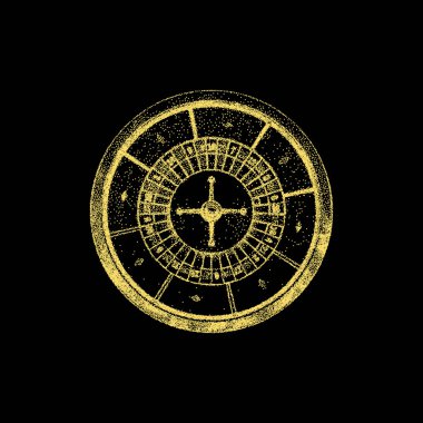 Casino rulet tekerleği. Siyah arka plan üzerine izole. Vektör Hüseyin