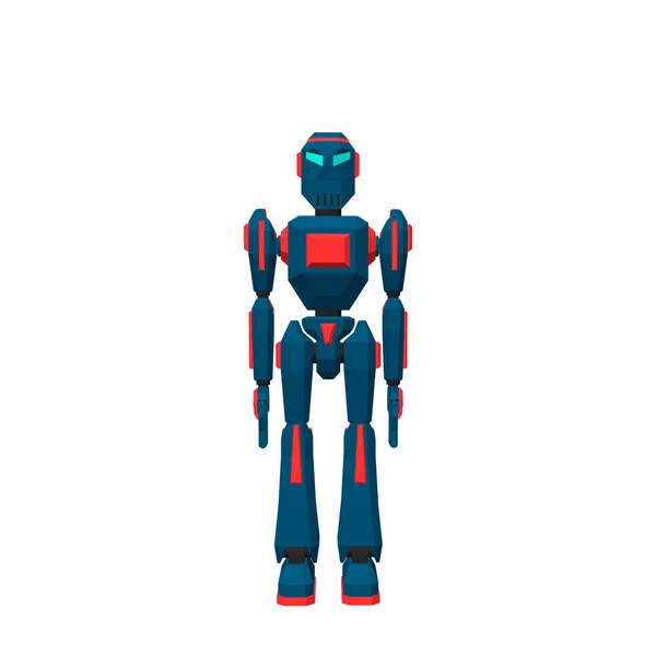 Personaje robot. Aislado sobre fondo blanco. 3d Vector illustr — Vector de stock