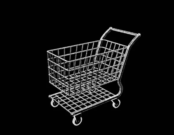 Carro de compras vacío. Aislado sobre fondo negro. Ilustración vectorial — Vector de stock