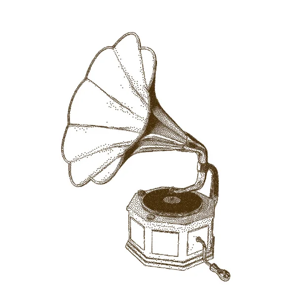 Grammophon. isoliert auf weißem Hintergrund. Vektorillustration. — Stockvektor