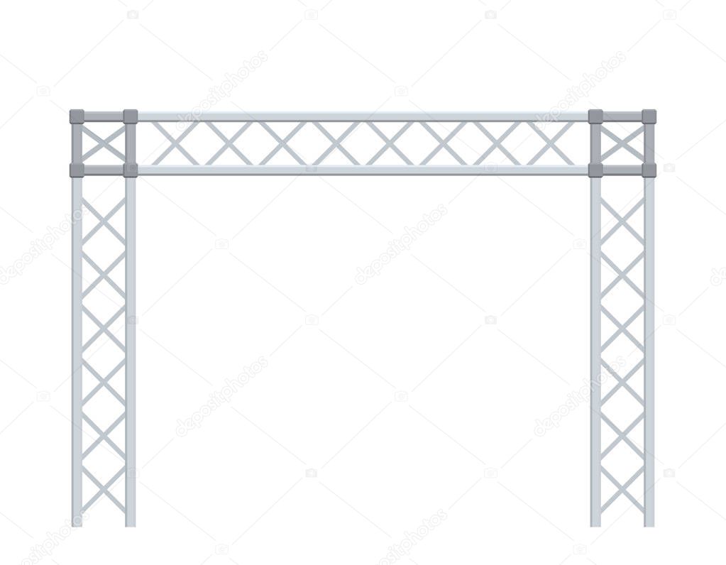 Truss construction. Isolated on white background. 3D Vector illu