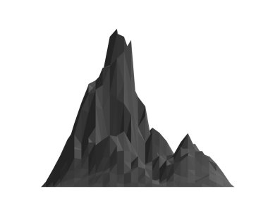 Dağ taş. Beyaz arka plan üzerinde izole. Vektör çizim