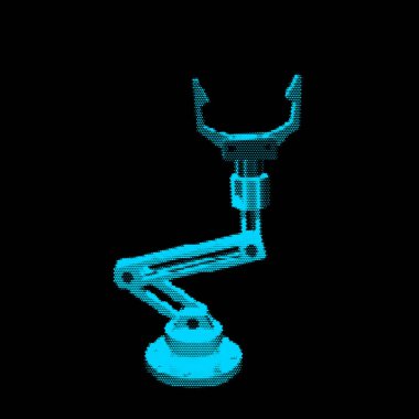 Robot kol. Siyah arka plan üzerine izole. Vektör çizim.