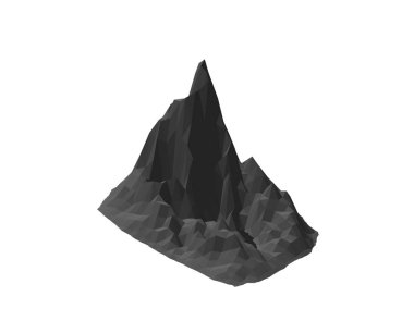 Dağ taş. Beyaz arka plan üzerinde izole. 3D vektör illustrat