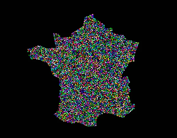 Mapa de Francia. Aislado sobre fondo negro. Ilustración vectorial . — Vector de stock