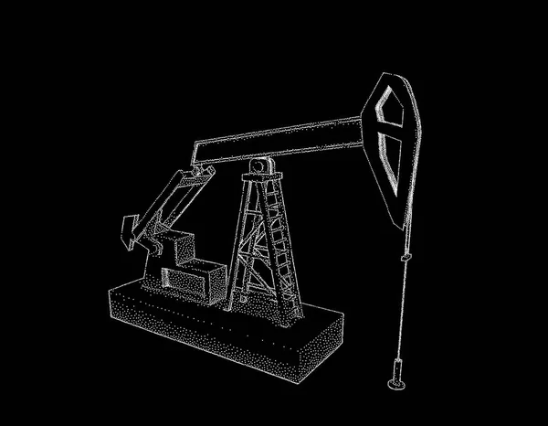 Oil pump jack. Isolated on black background. Vector illustration — Stock Vector