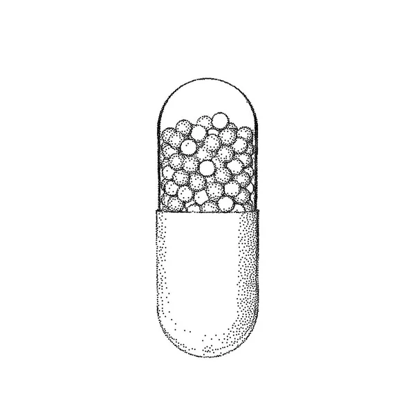 Tobolka pill. Izolované na bílém pozadí. Vektorové ilustrace. — Stockový vektor