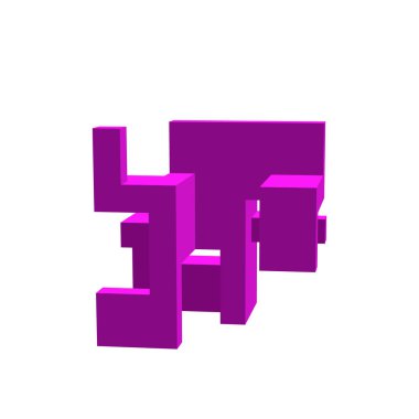 Soyut 3d inşaat. Beyaz arka plan üzerinde izole. Ben vektör