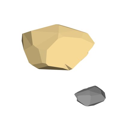 Poligonal taş. Beyaz arka plan üzerinde izole. İzometrik görünümü.