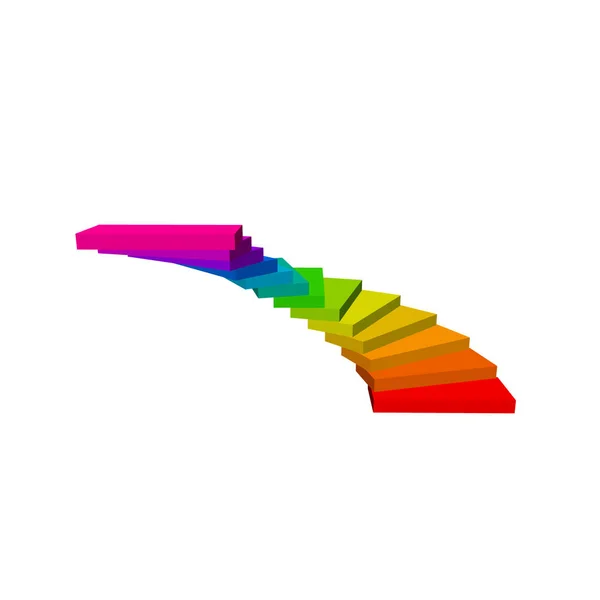 Točité schodiště. Izolované na bílém background.3d vektor barevné — Stockový vektor