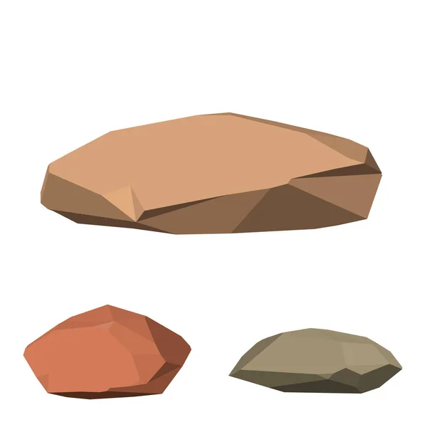 Piedra poligonal. Aislado sobre fondo blanco. 3d Vector illustr — Vector de stock