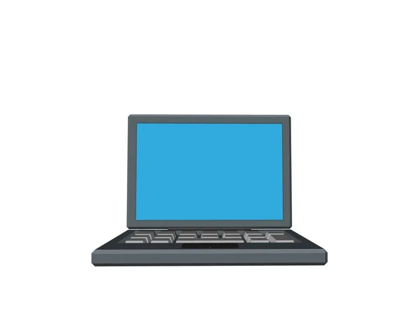 Ikona laptopa. ilustracja wektorowa 3D. Widok z przodu. — Wektor stockowy